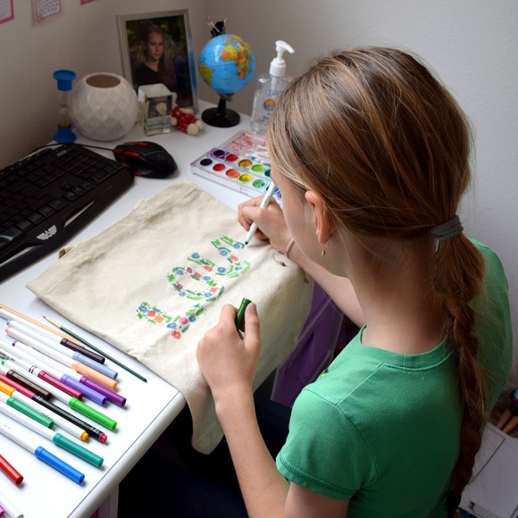 Natural canvas tote bag, set of 3, NEW - Picture 7 of 8